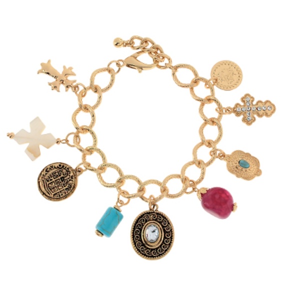 Vintage Style Cross Charm Bracelet